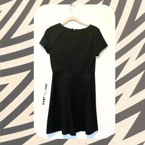 j.crew classic black a-line short sleeve mini dress
